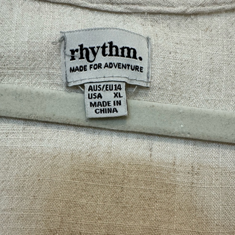 Rhythm. Cream Linen Romper With Buttons And Adjus… - image 3